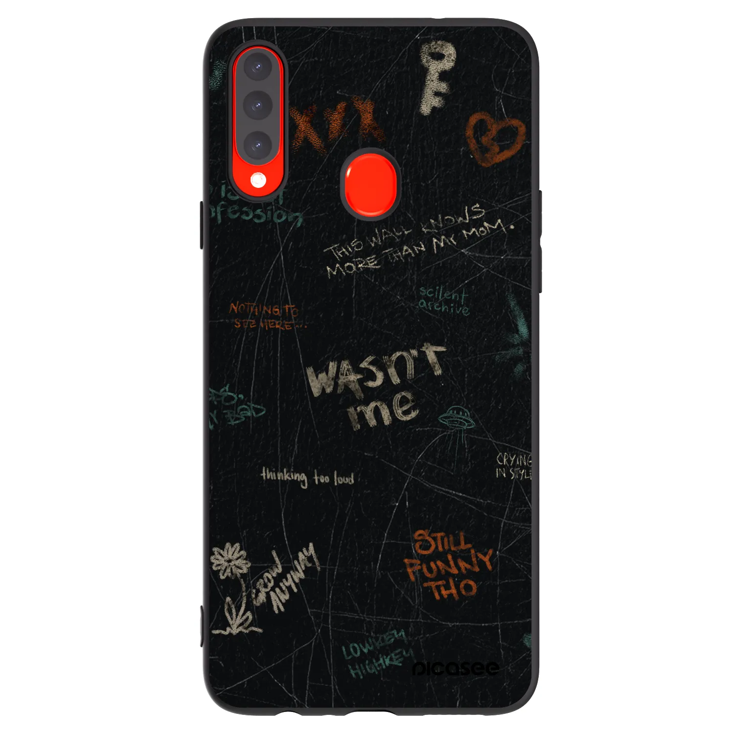 Picasee silikonový černý obal pro Samsung Galaxy A20s - CONFESSION