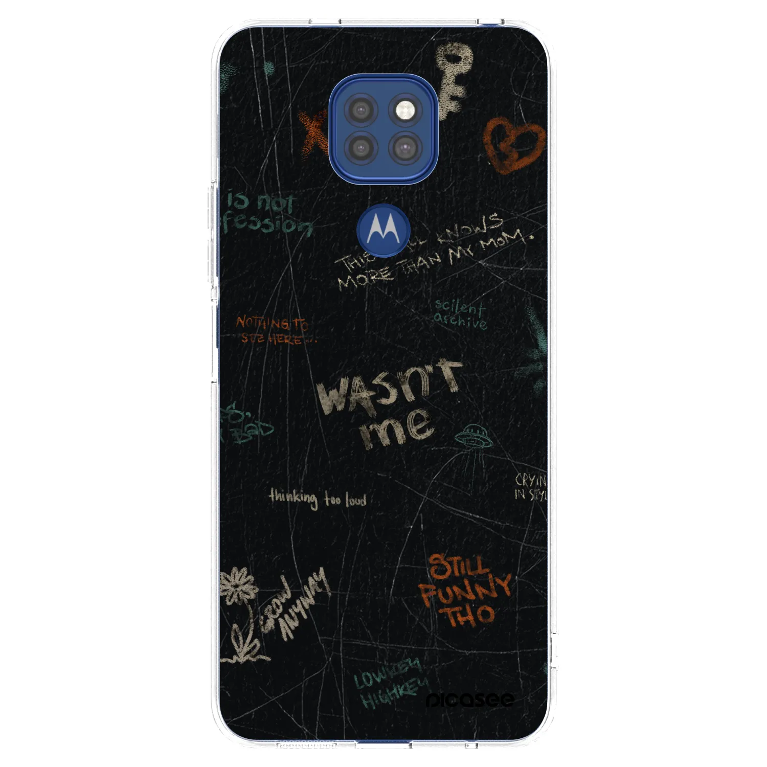 Picasee silikonový průhledný obal pro Motorola Moto G9 Play - CONFESSION