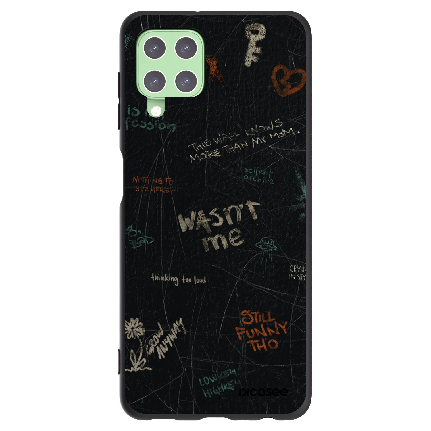 Picasee silikonový černý obal pro Samsung Galaxy A22 A225F 4G - CONFESSION