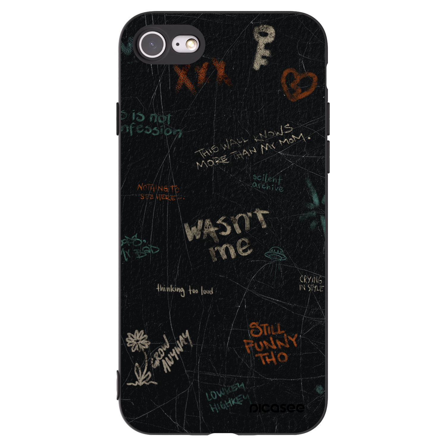 Picasee silikonový černý obal pro Apple iPhone SE 2022 - CONFESSION