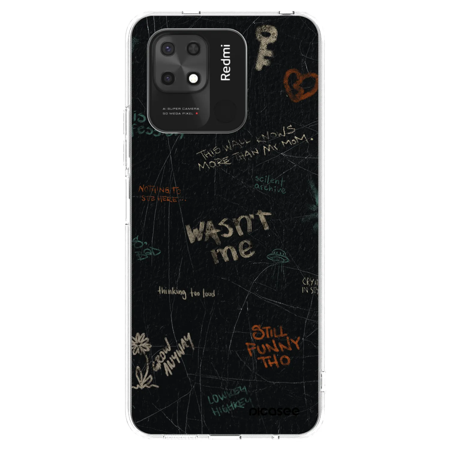 Picasee silikonový průhledný obal pro Xiaomi Redmi 10C - CONFESSION