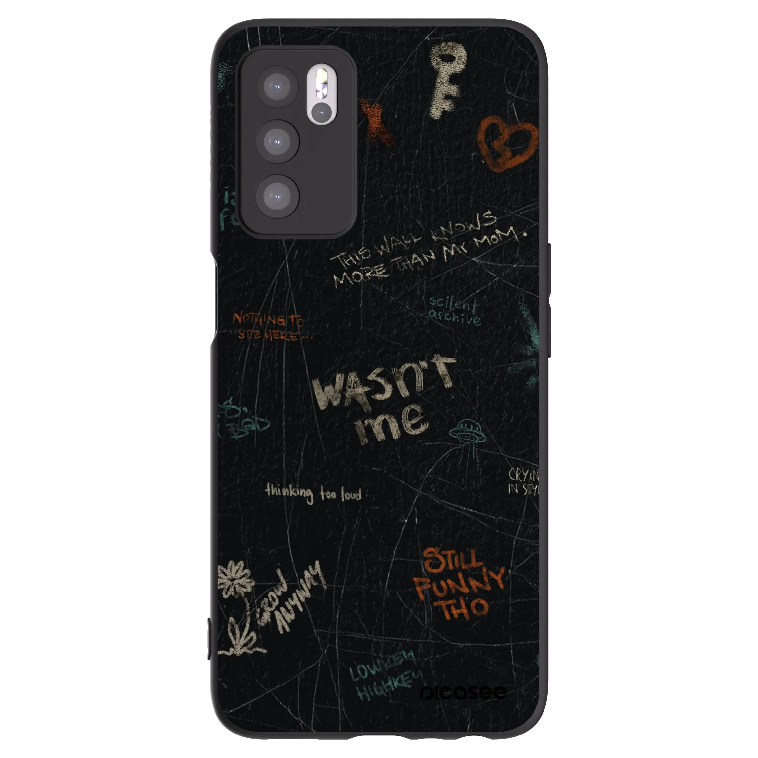 Picasee silikonový černý obal pro OPPO A16s - CONFESSION