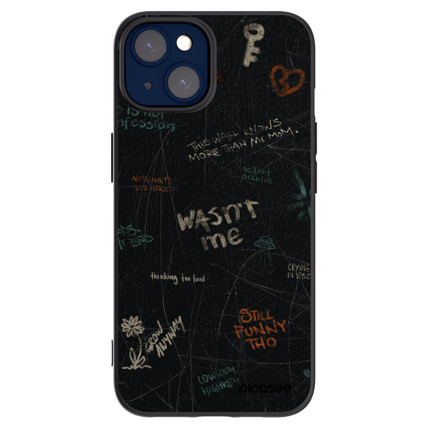 Picasee silikonový černý obal pro Apple iPhone 14 - CONFESSION