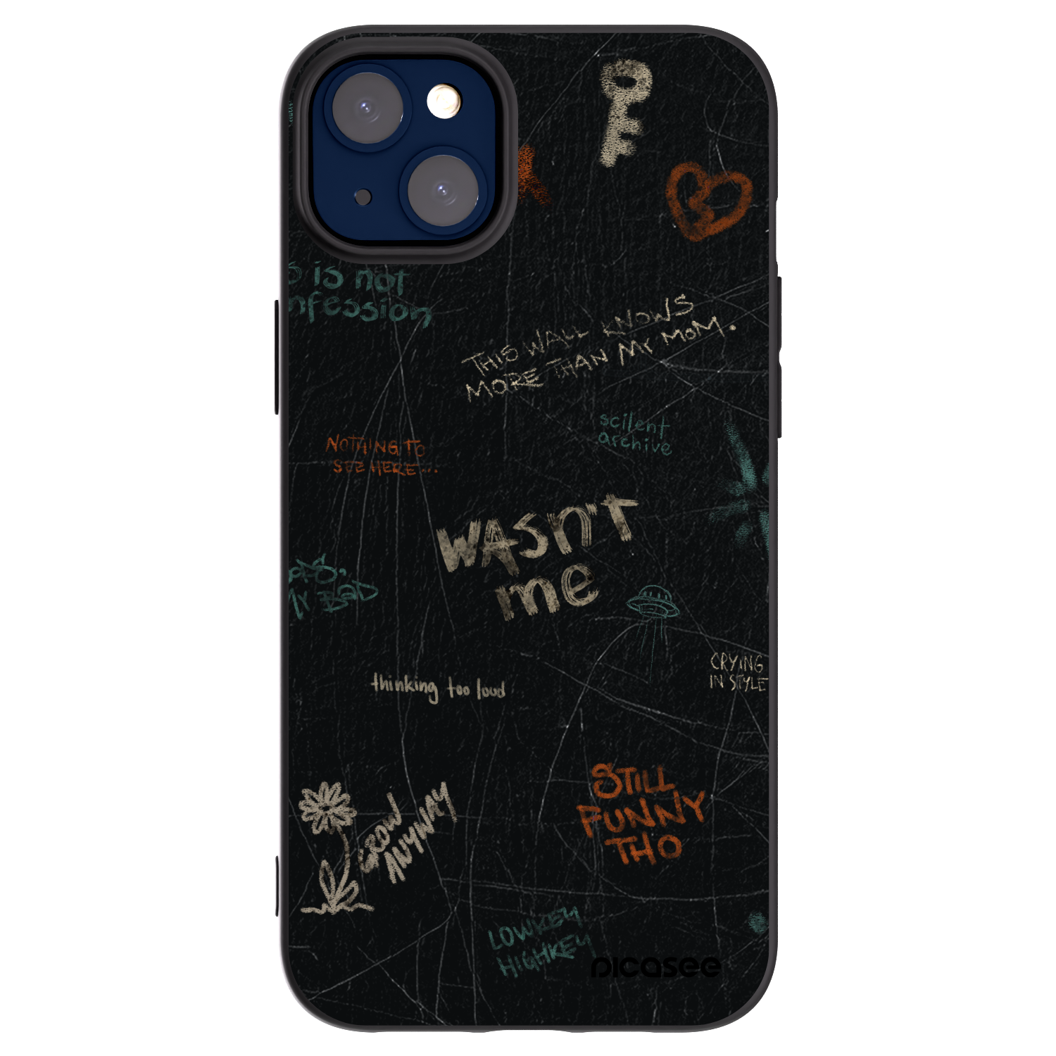 Picasee silikonový černý obal pro Apple iPhone 14 Plus - CONFESSION