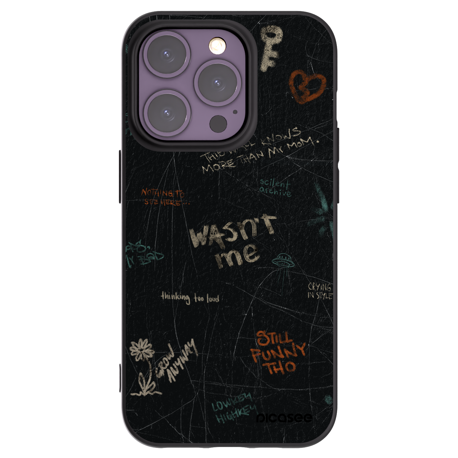 Picasee silikonový černý obal pro Apple iPhone 14 Pro - CONFESSION