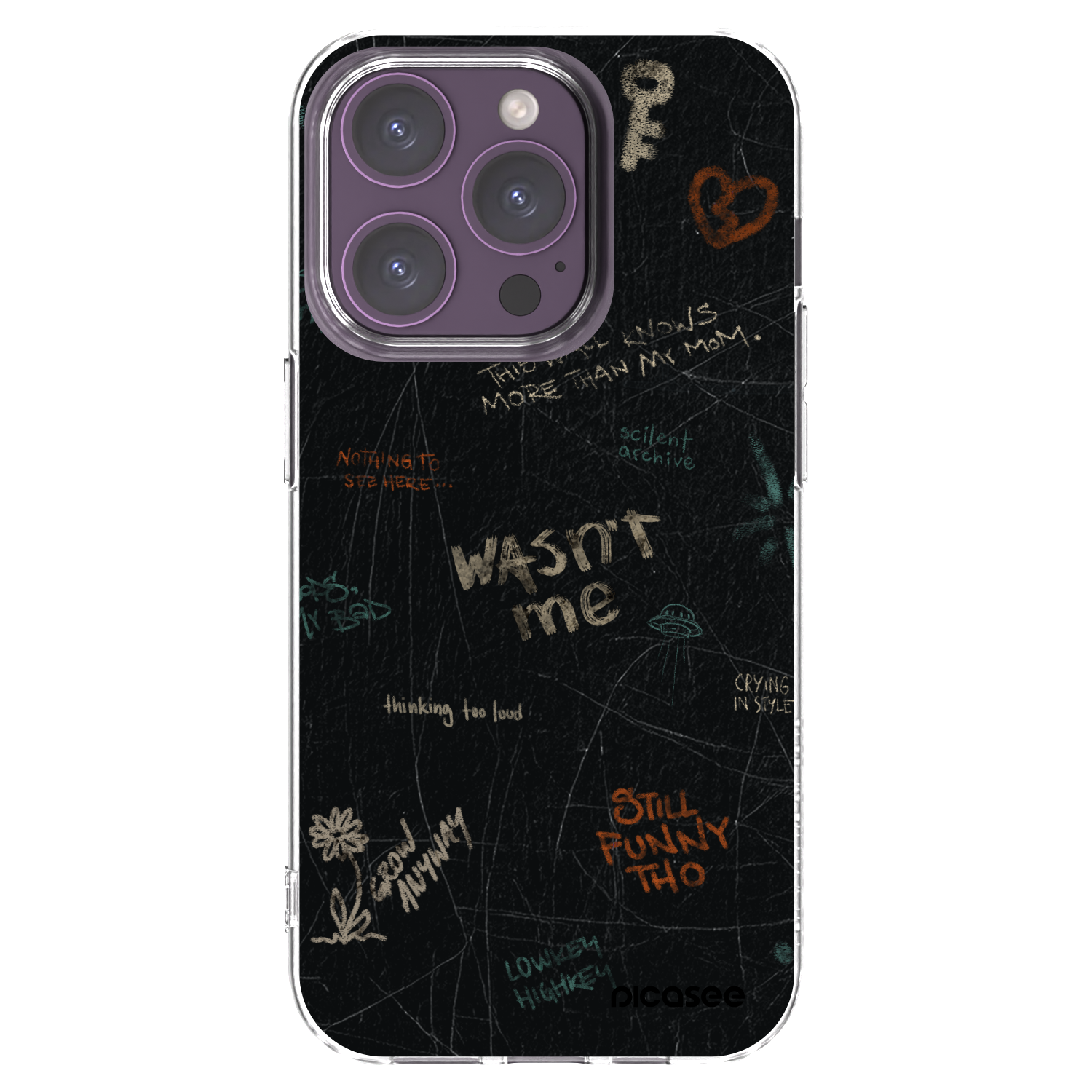 Picasee silikonový průhledný obal pro Apple iPhone 14 Pro - CONFESSION