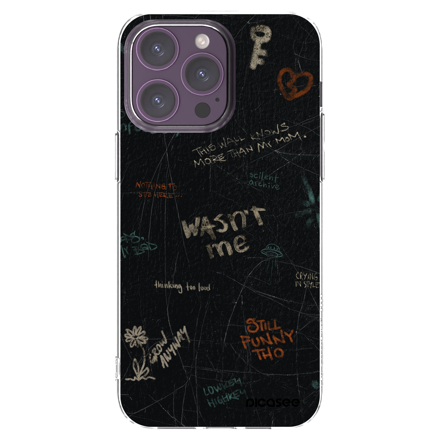 Picasee silikonový průhledný obal pro Apple iPhone 14 Pro Max - CONFESSION