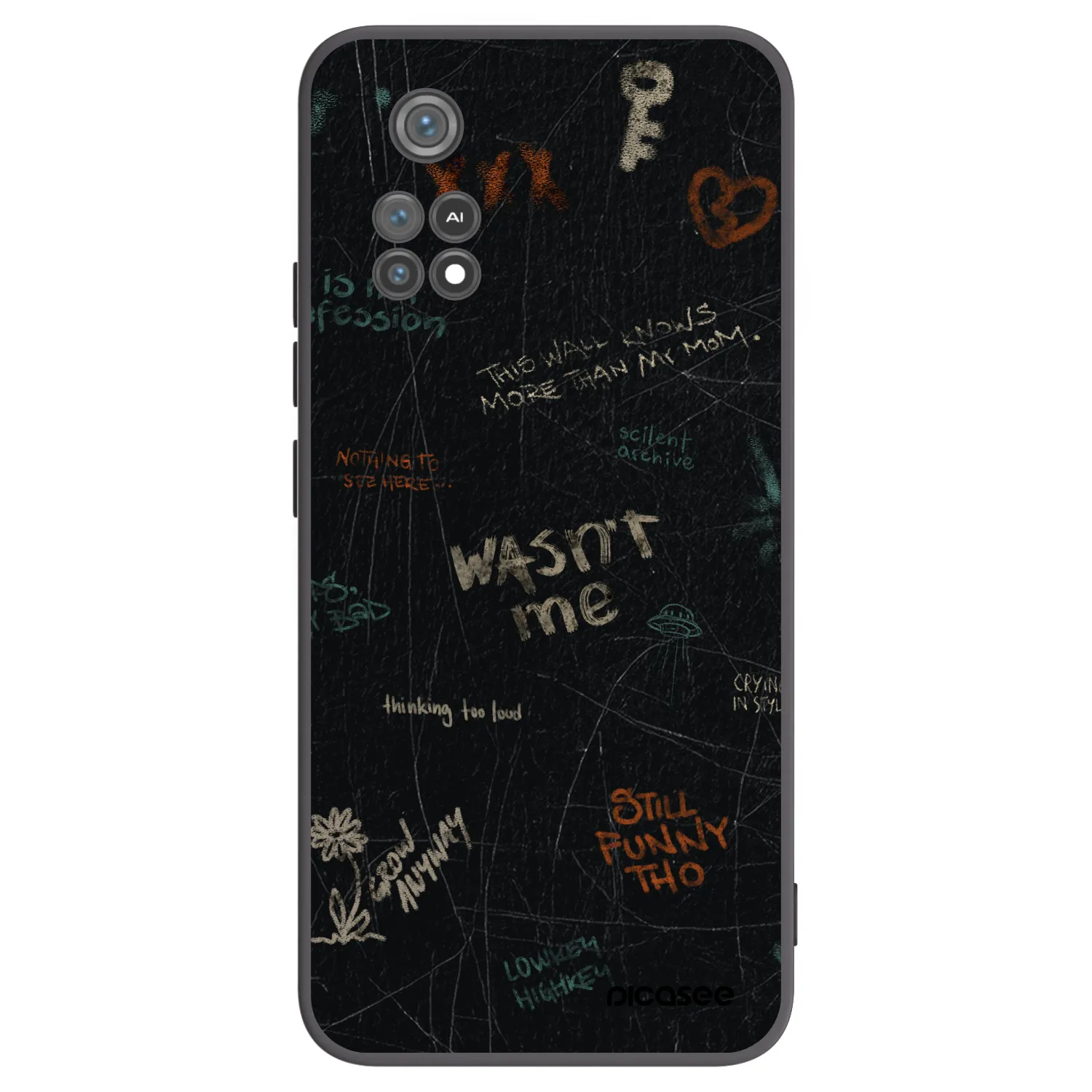 Picasee silikonový černý obal pro Xiaomi Poco M4 Pro - CONFESSION