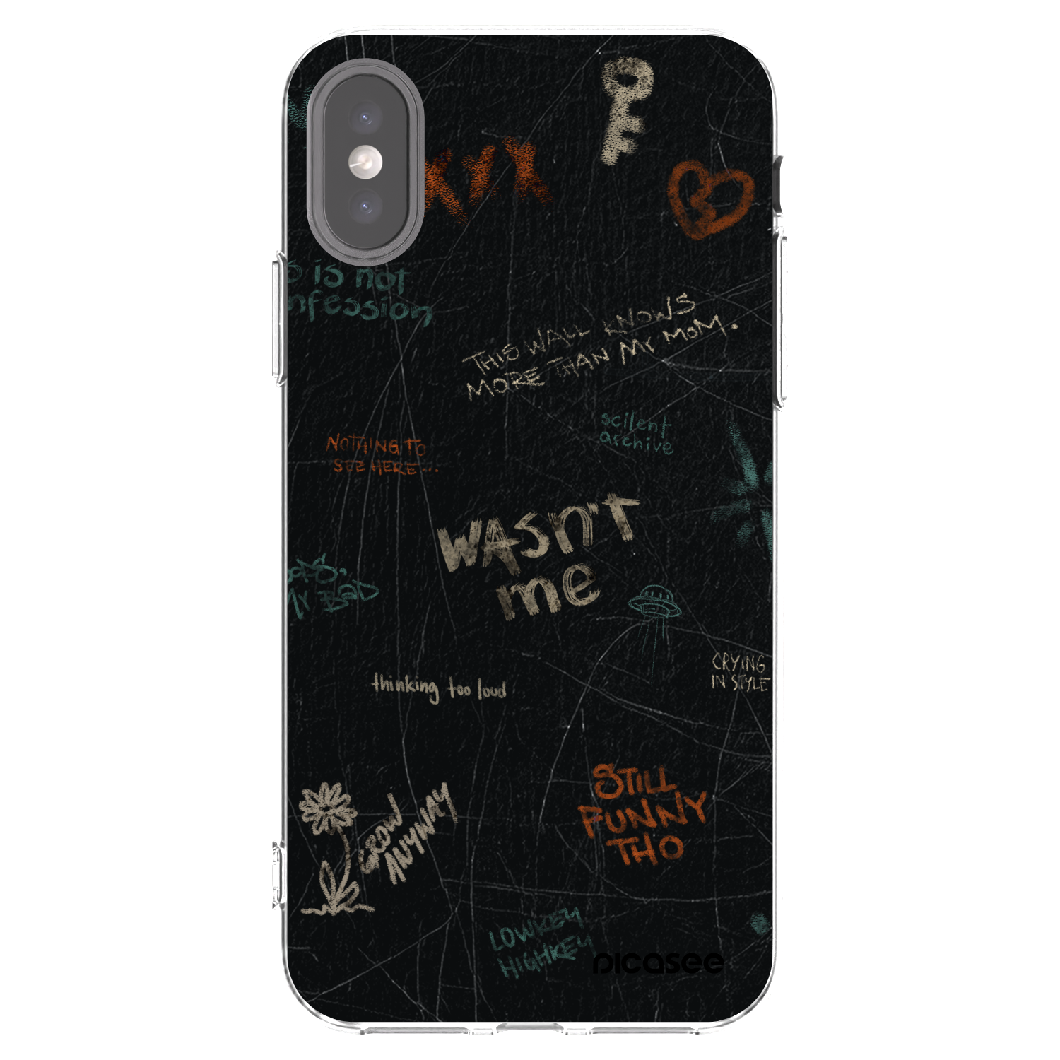 Picasee silikonový průhledný obal pro Apple iPhone X/XS - CONFESSION