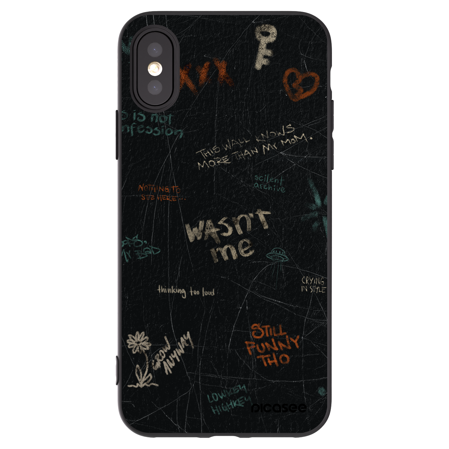 Picasee silikonový černý obal pro Apple iPhone X/XS - CONFESSION