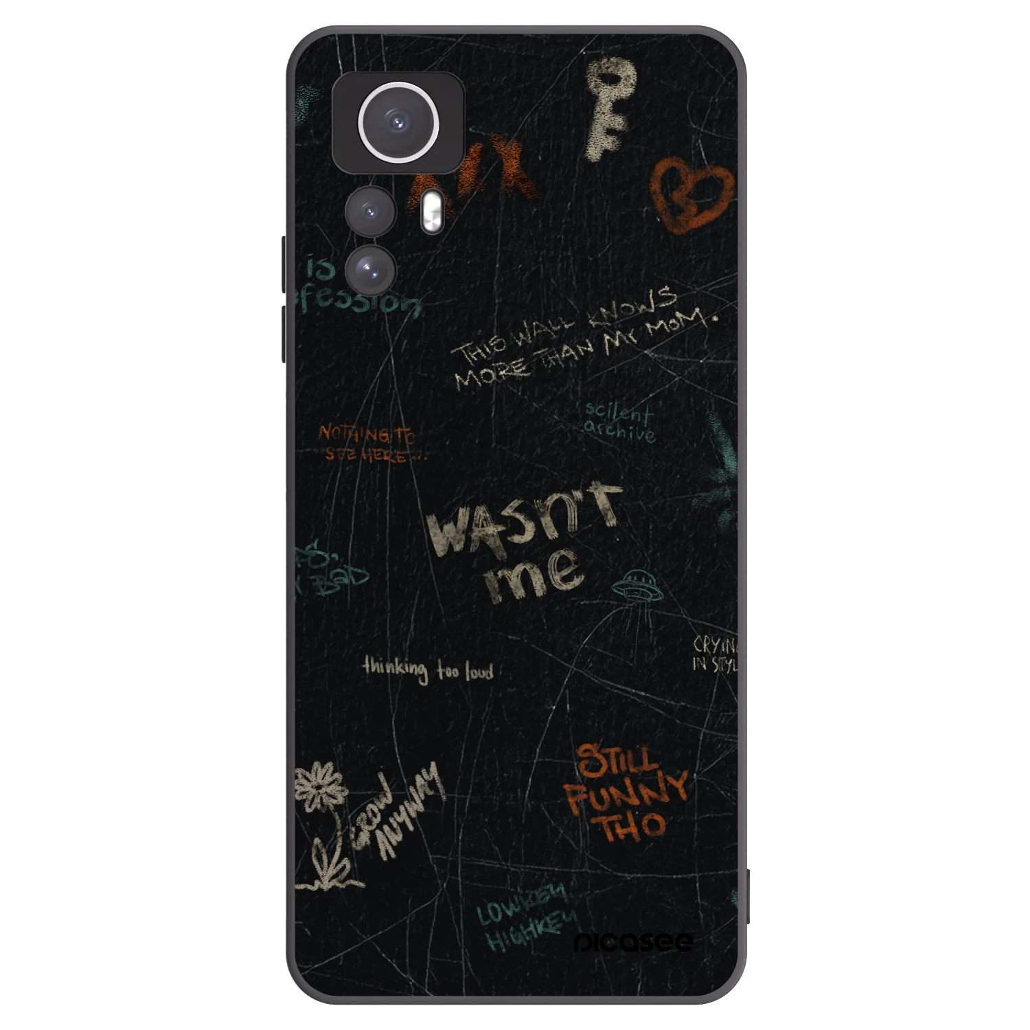 Picasee silikonový černý obal pro Xiaomi Redmi Note 12S - CONFESSION