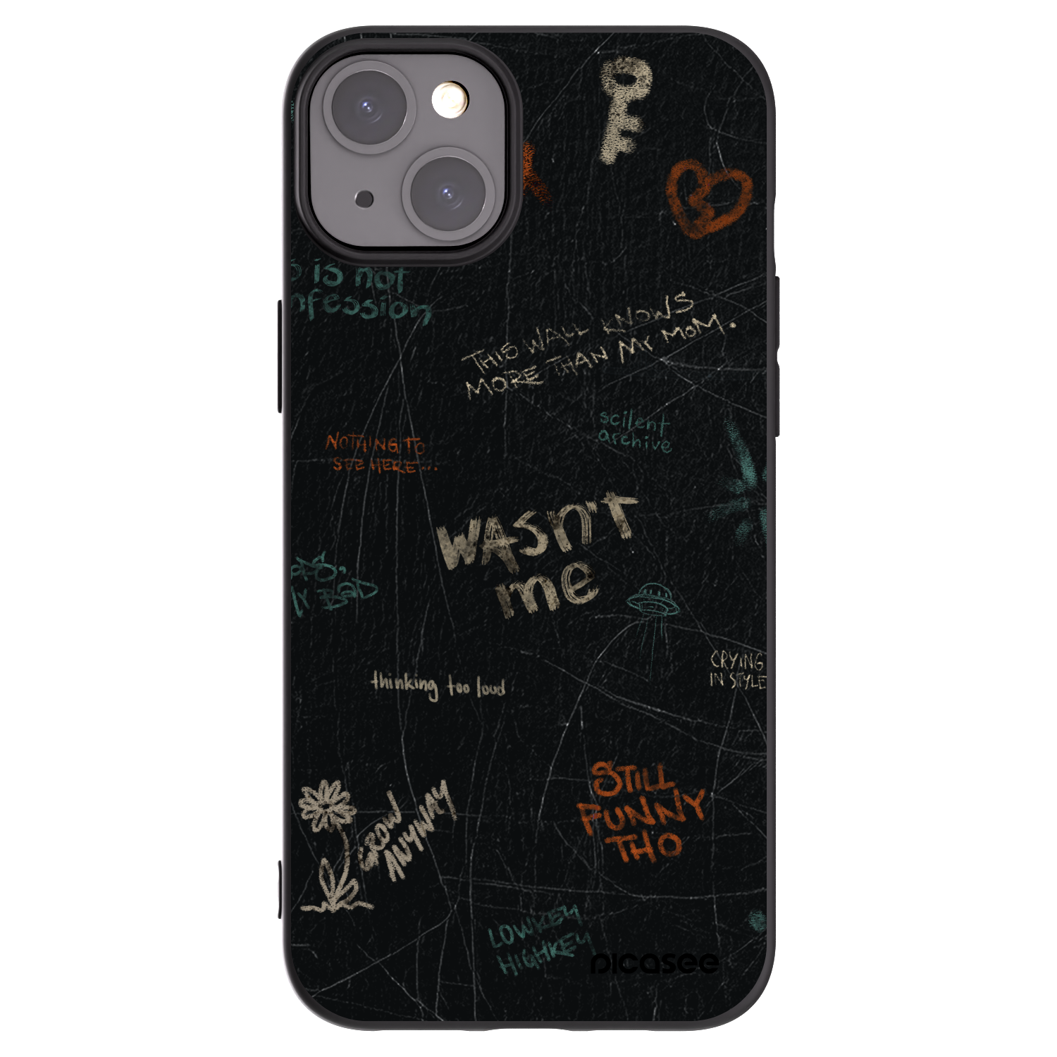 Picasee silikonový černý obal pro Apple iPhone 15 Plus - CONFESSION