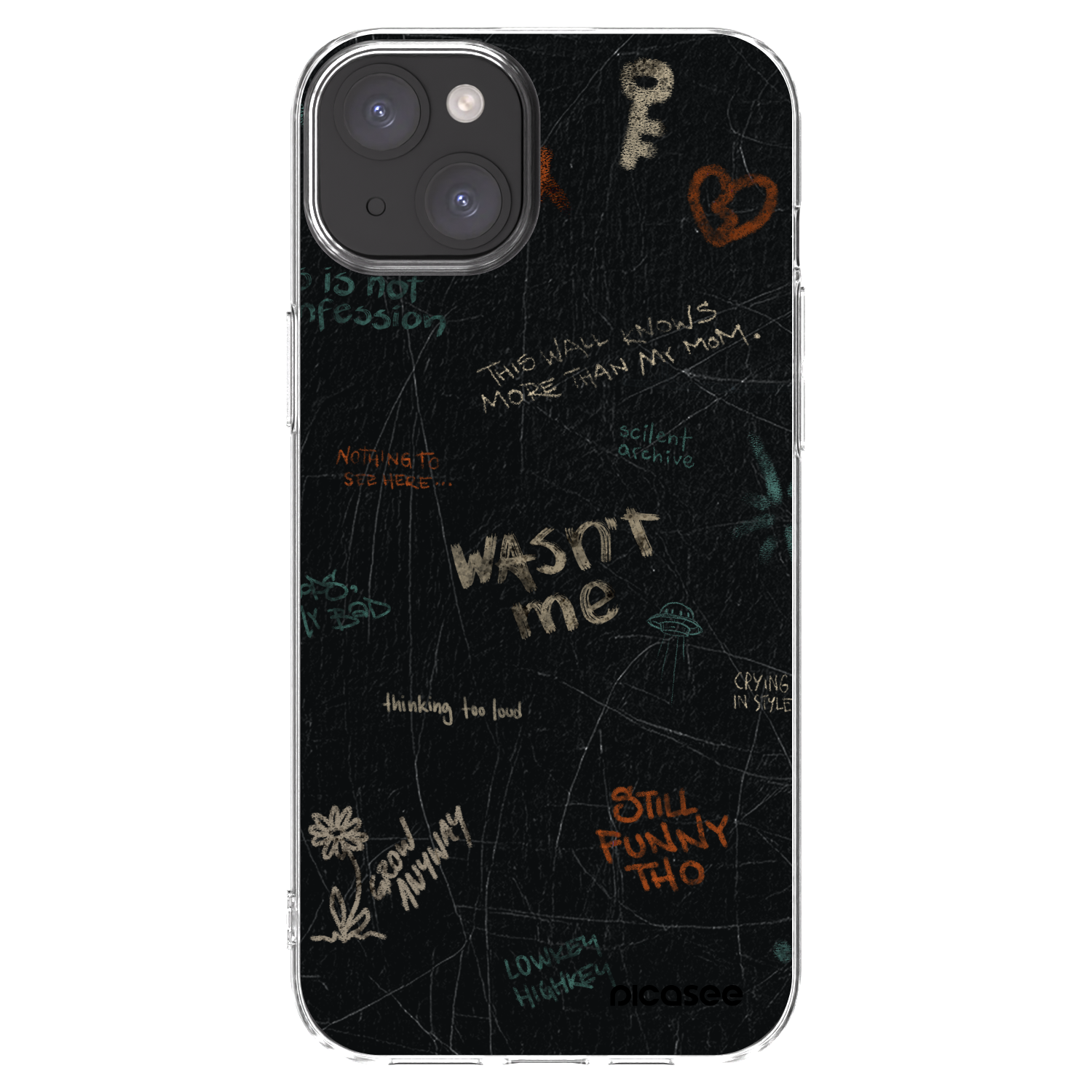 Picasee silikonový průhledný obal pro Apple iPhone 15 Plus - CONFESSION