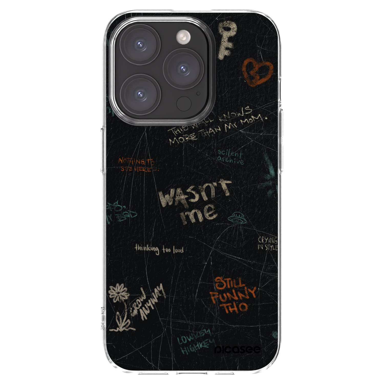 Picasee silikonový průhledný obal pro Apple iPhone 15 Pro - CONFESSION