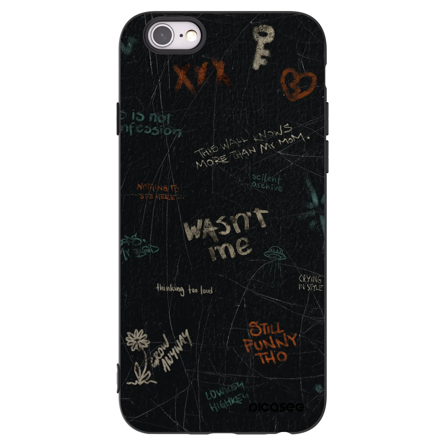 Picasee silikonový černý obal pro Apple iPhone 6/6S - CONFESSION