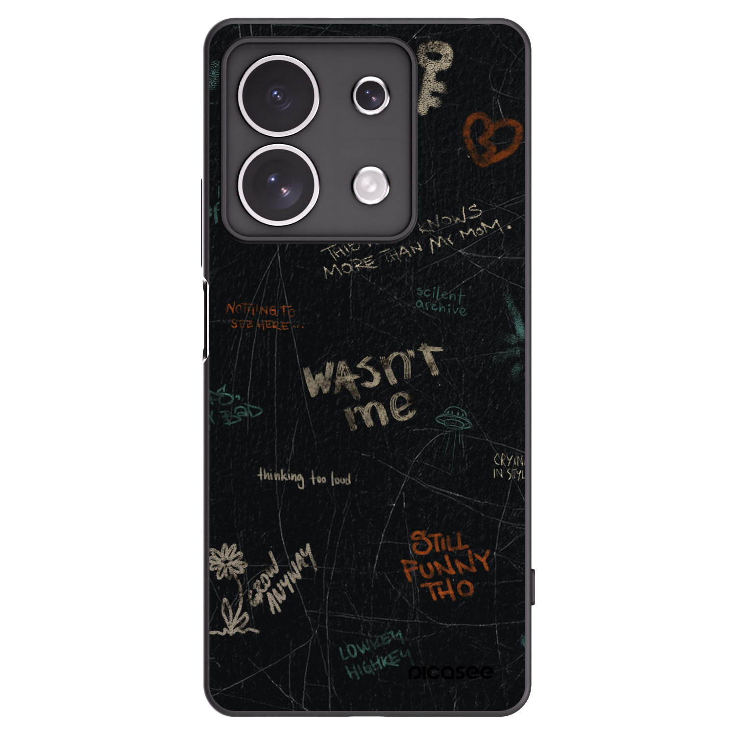 Picasee silikonový černý obal pro Xiaomi Redmi Note 13 4G - CONFESSION