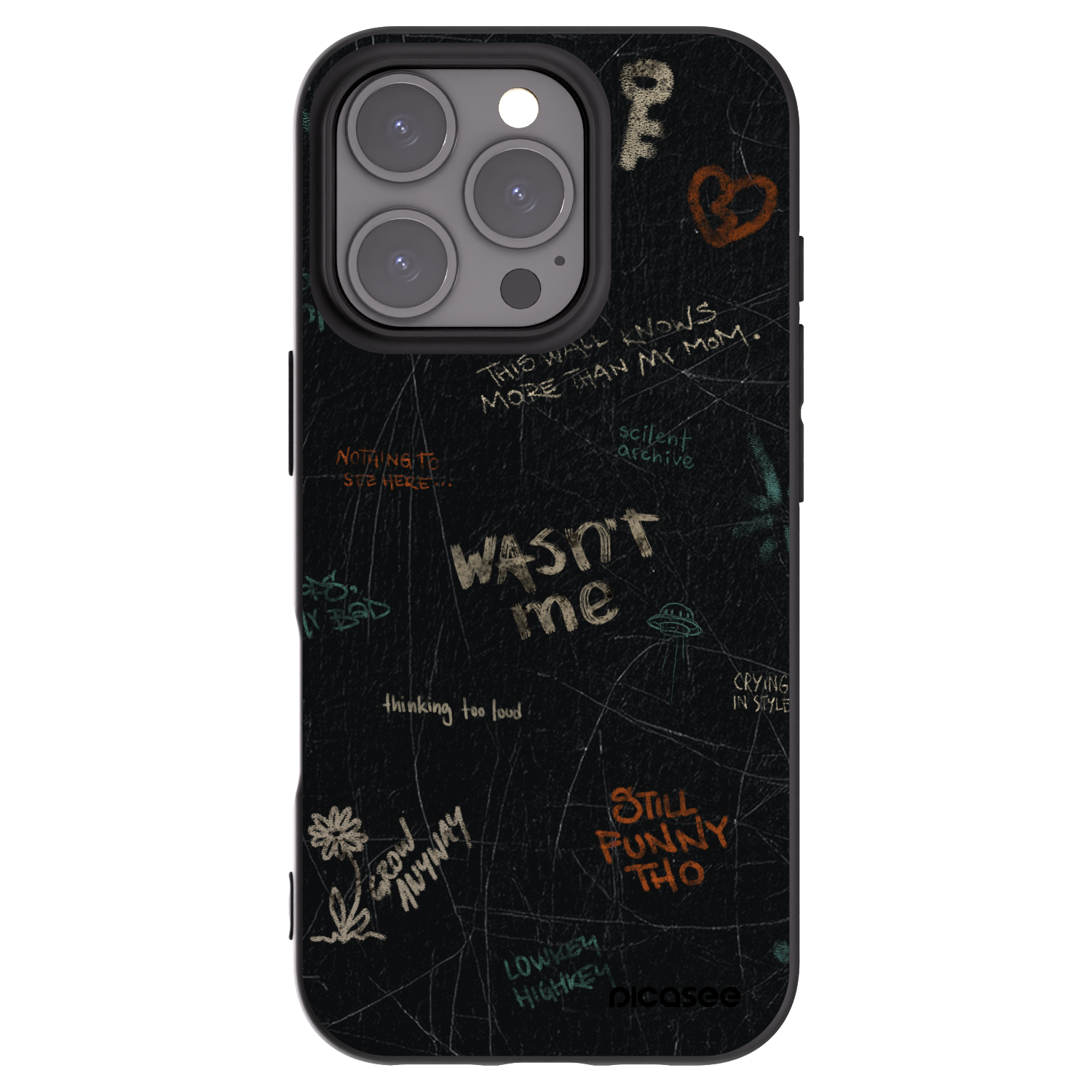 Picasee silikonový černý obal pro Apple iPhone 16 Pro - CONFESSION