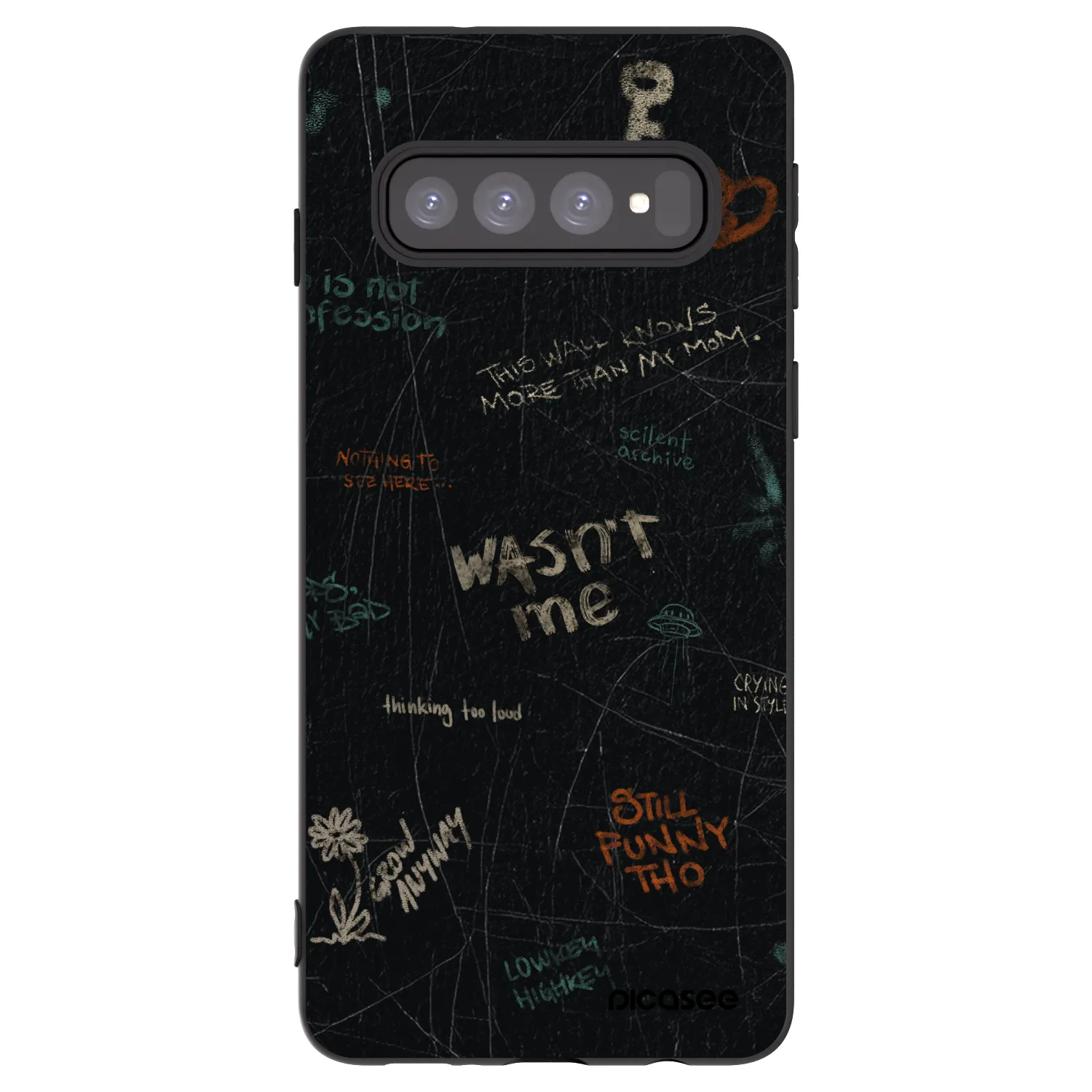 Picasee silikonový černý obal pro Samsung Galaxy S10 G973 - CONFESSION