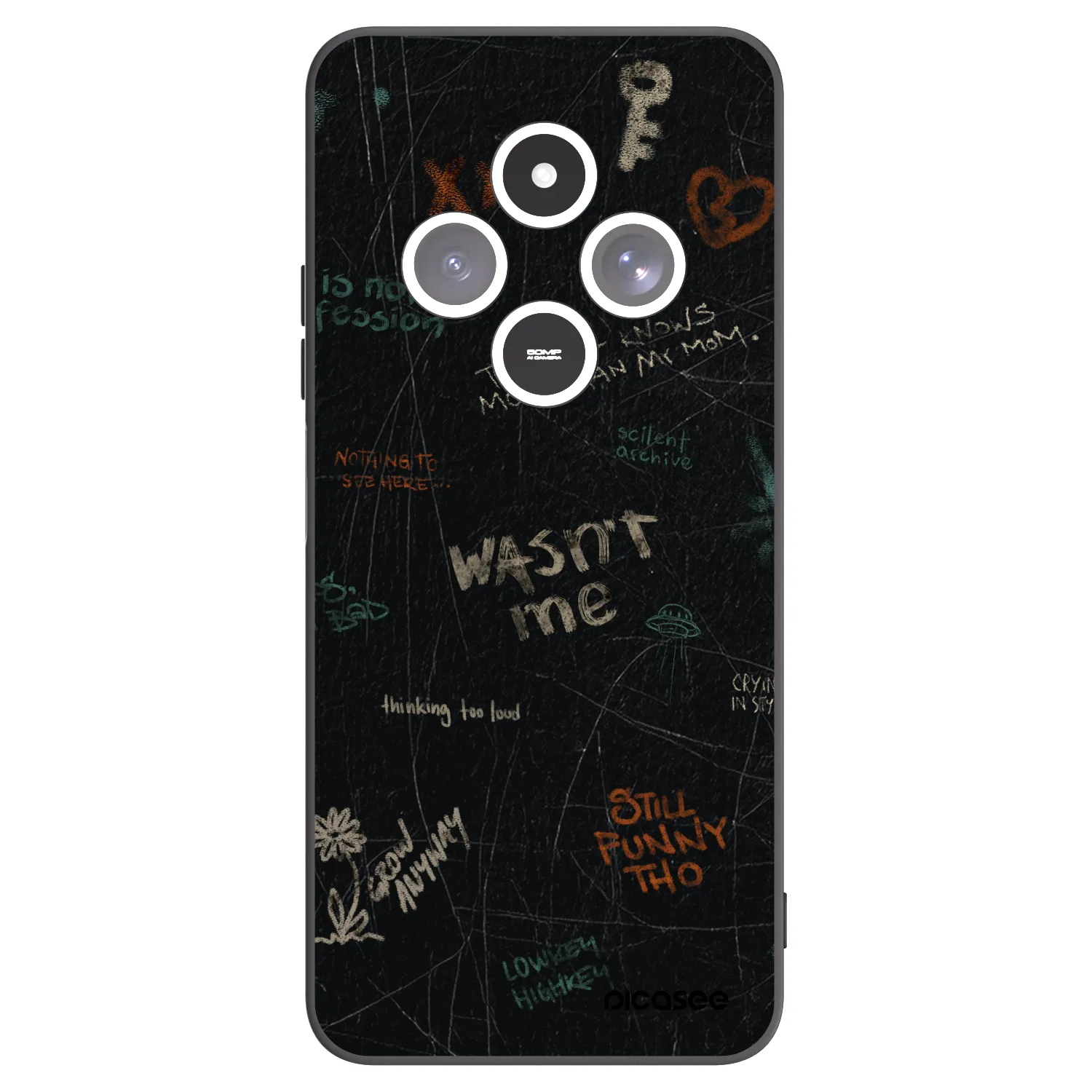 Picasee silikonový černý obal pro Xiaomi Redmi 14C - CONFESSION