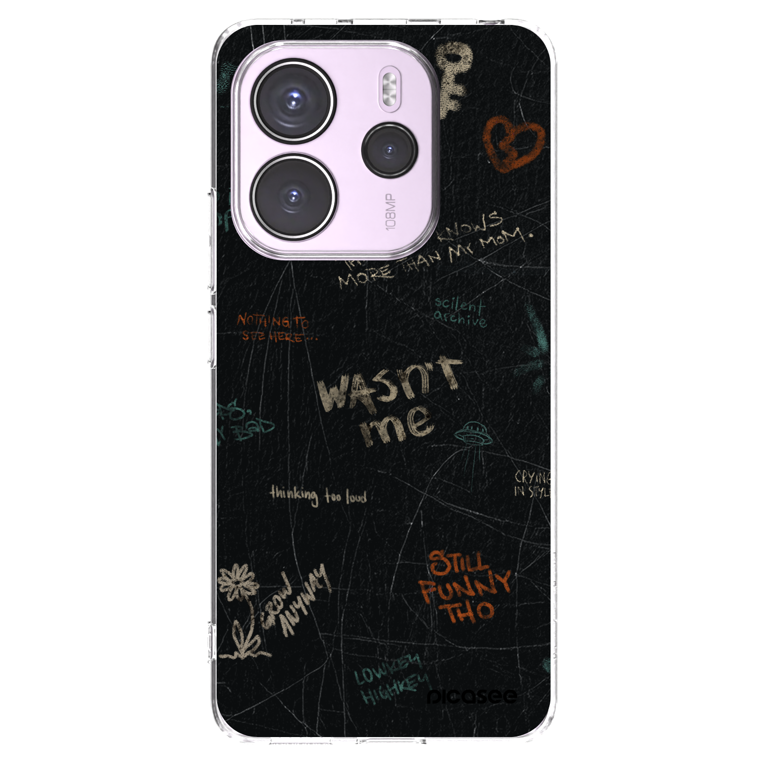 Picasee silikonový průhledný obal pro Xiaomi Redmi Note 14 4G - CONFESSION
