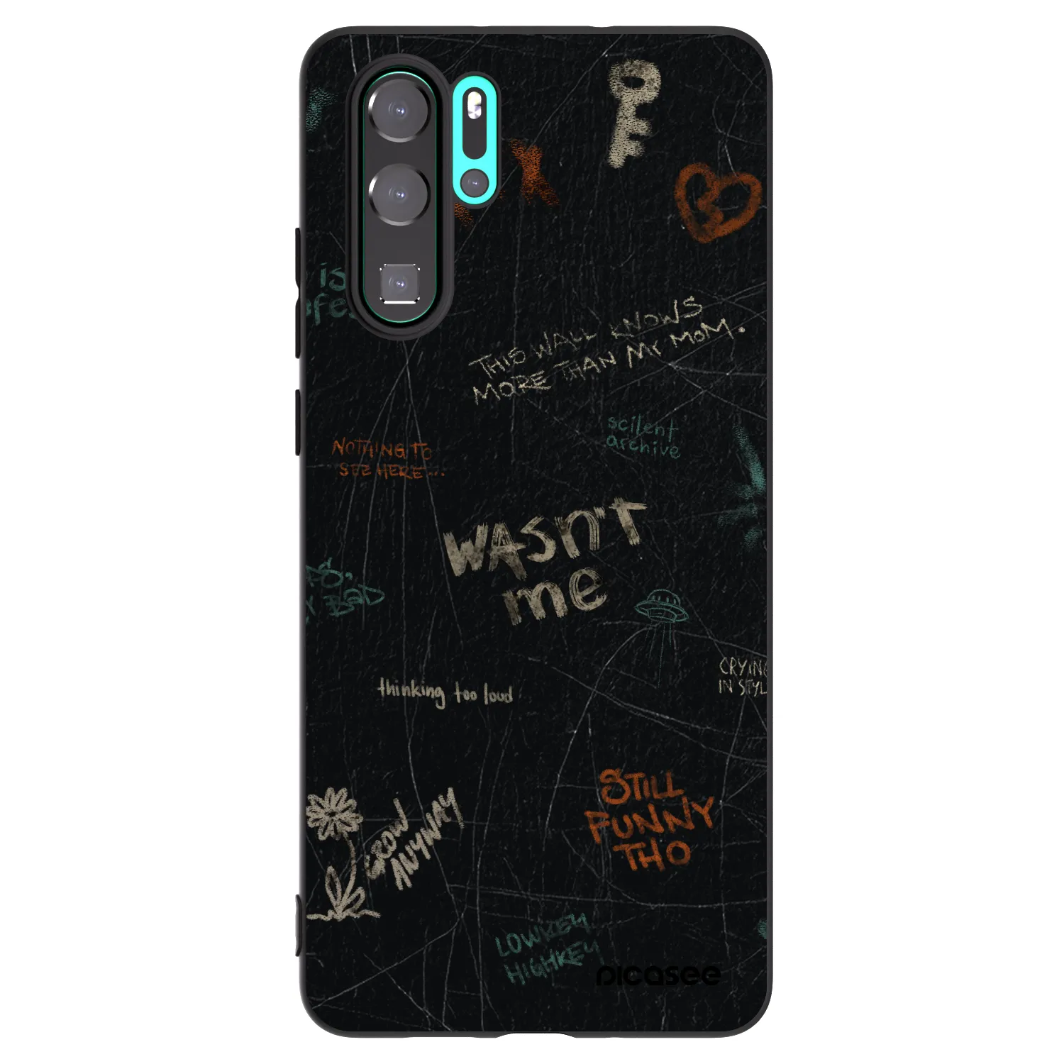 Picasee silikonový černý obal pro Huawei P30 Pro - CONFESSION