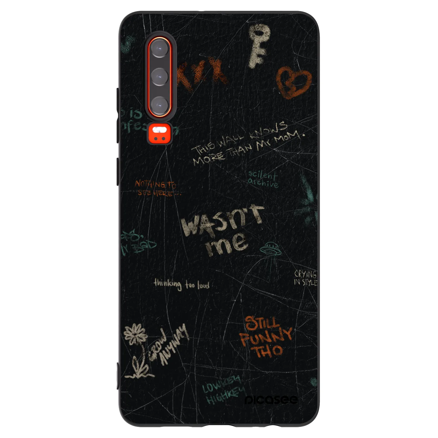 Picasee silikonový černý obal pro Huawei P30 - CONFESSION