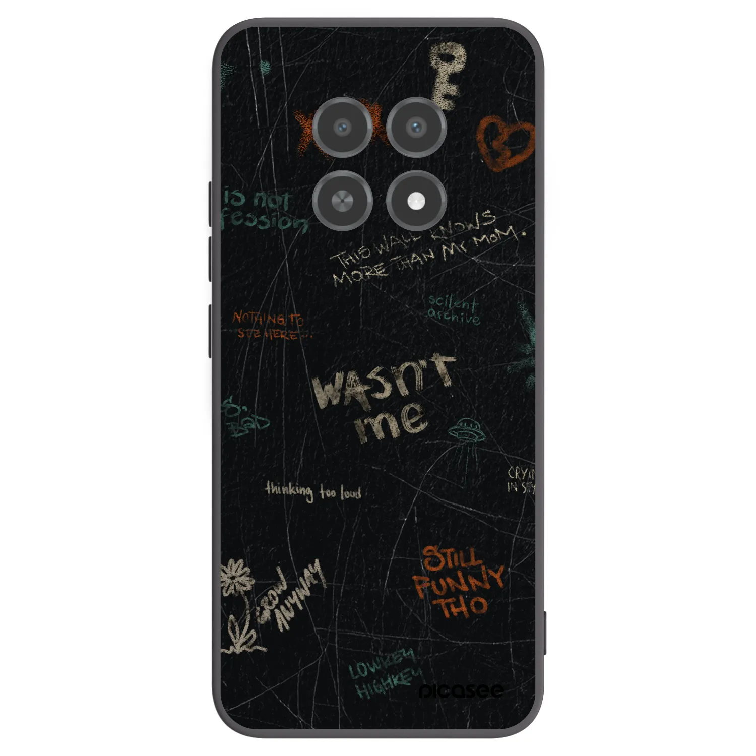 Picasee silikonový černý obal pro Realme 12X - CONFESSION