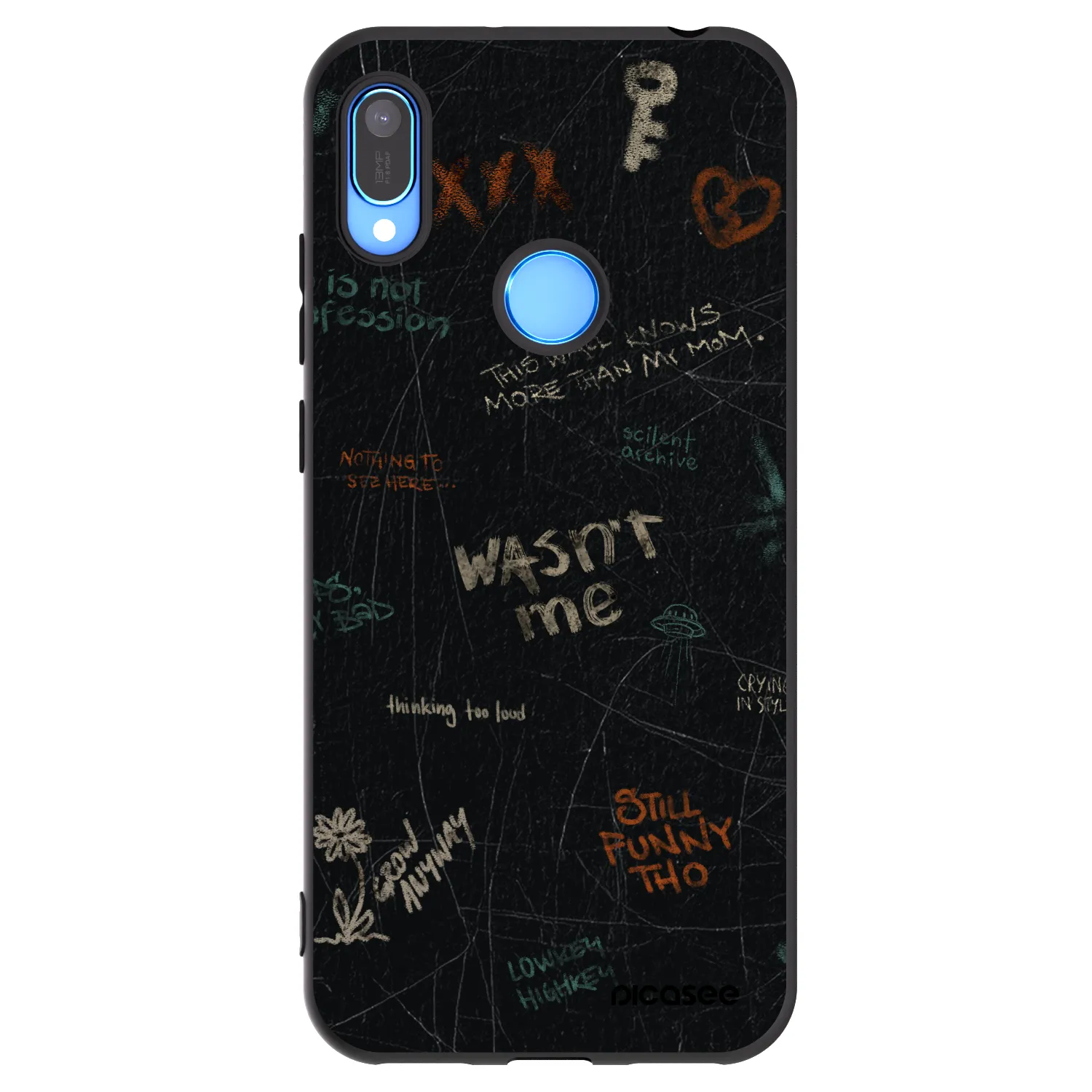 Picasee silikonový černý obal pro Huawei Y6 2019 - CONFESSION