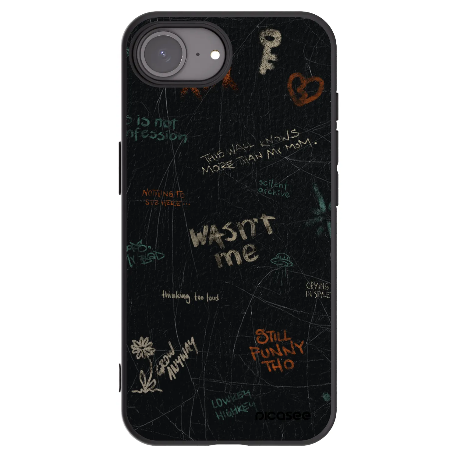 Picasee silikonový černý obal pro Apple iPhone 17e - CONFESSION