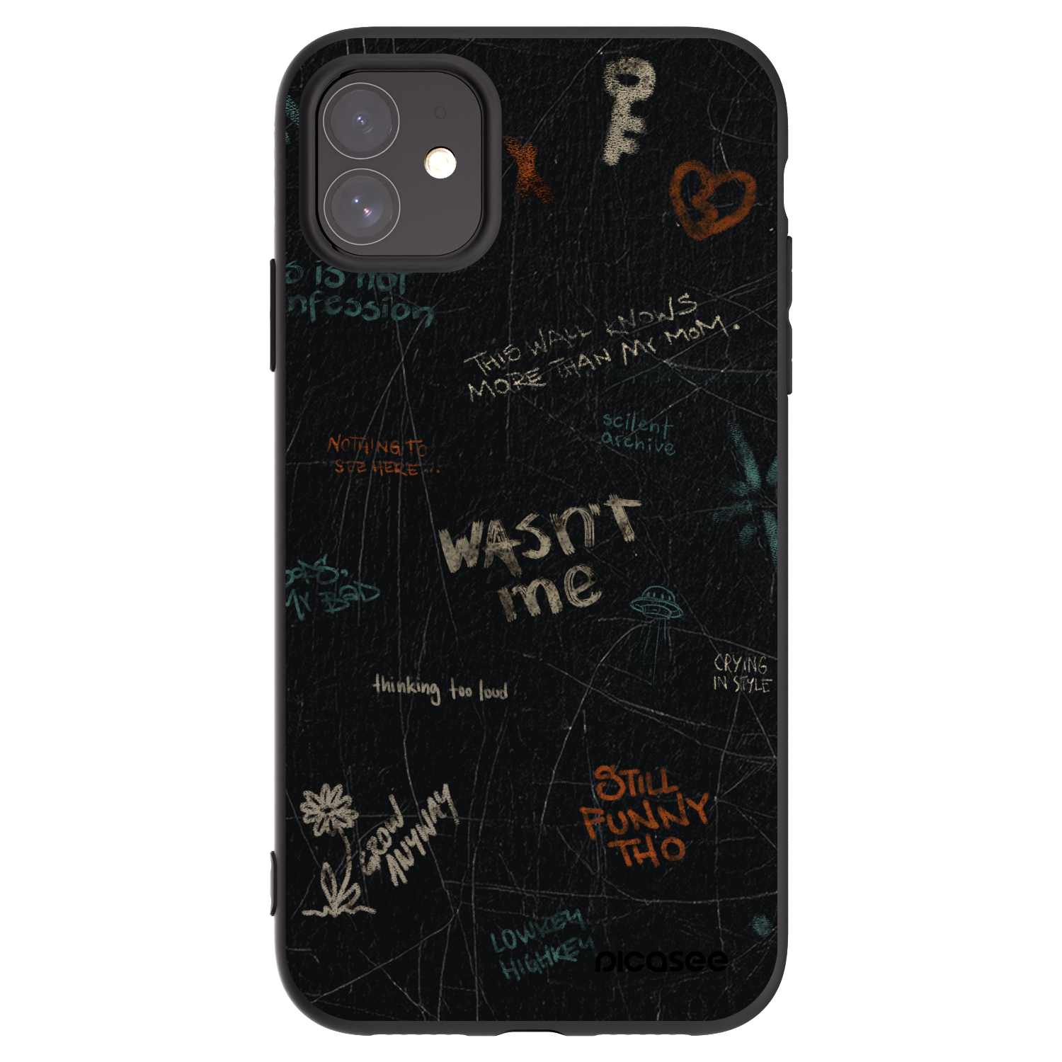 Picasee silikonový černý obal pro Apple iPhone 11 - CONFESSION