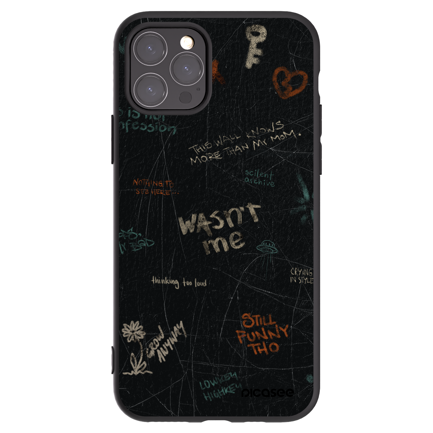 Picasee silikonový černý obal pro Apple iPhone 11 Pro - CONFESSION