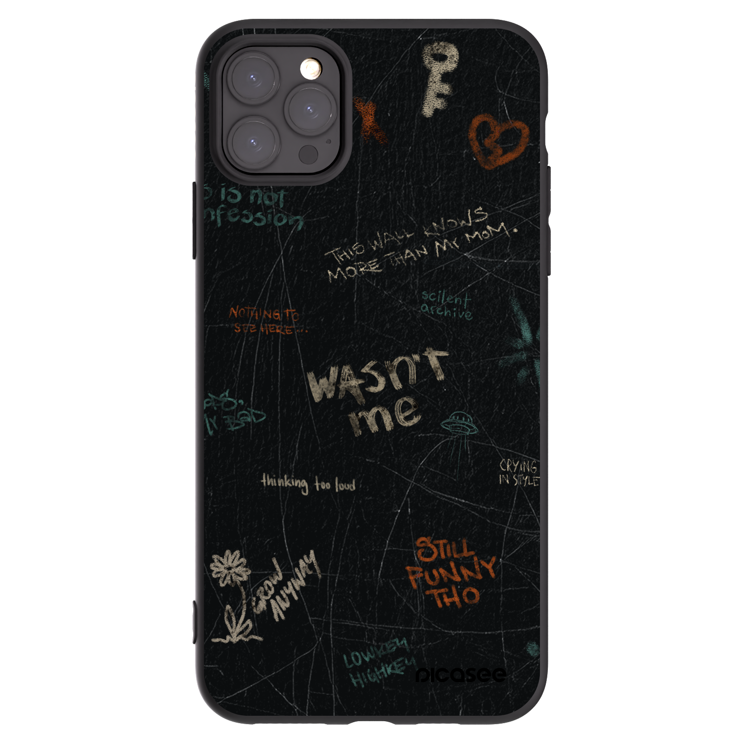 Picasee silikonový černý obal pro Apple iPhone 11 Pro Max - CONFESSION