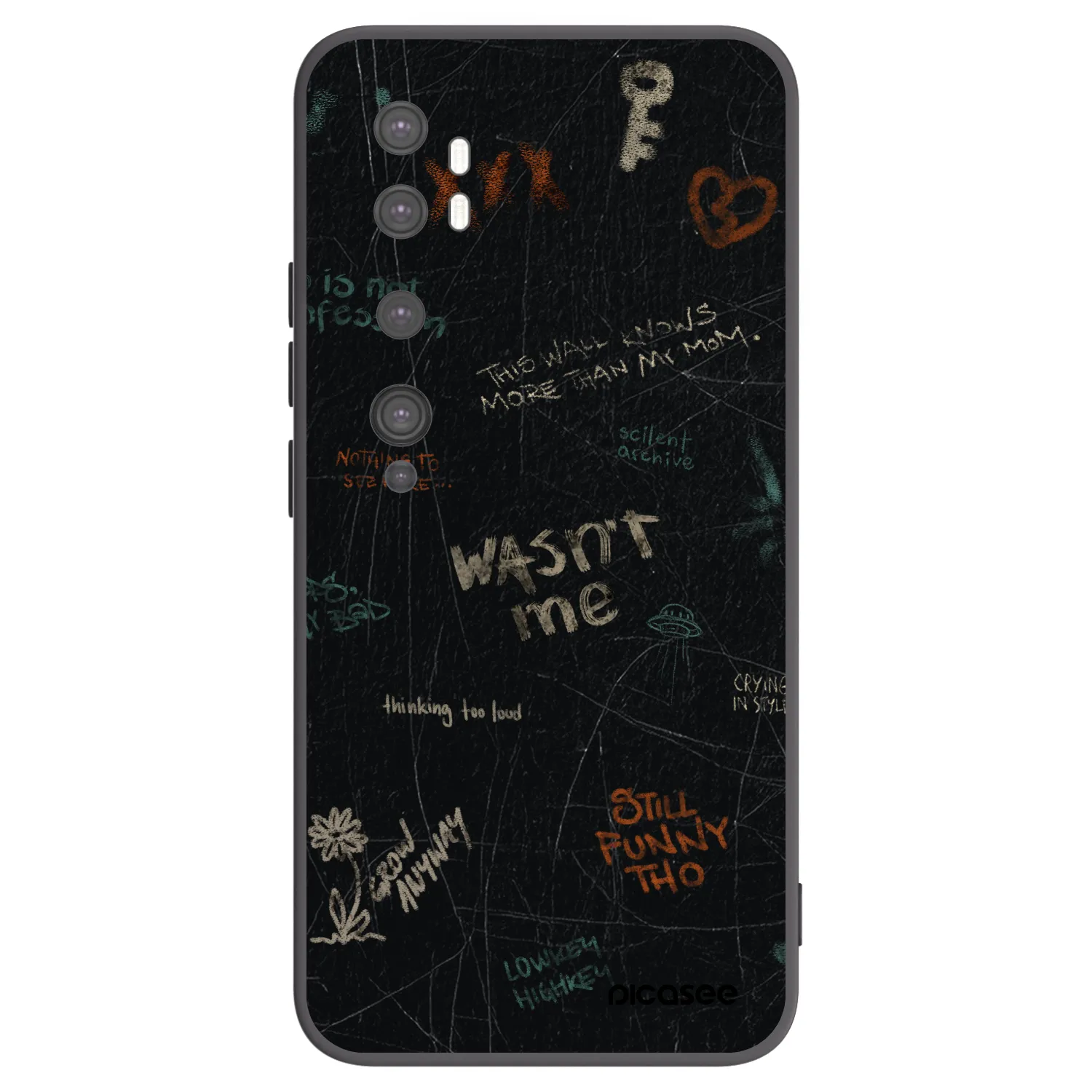 Picasee silikonový černý obal pro Xiaomi Mi Note 10 (Pro) - CONFESSION
