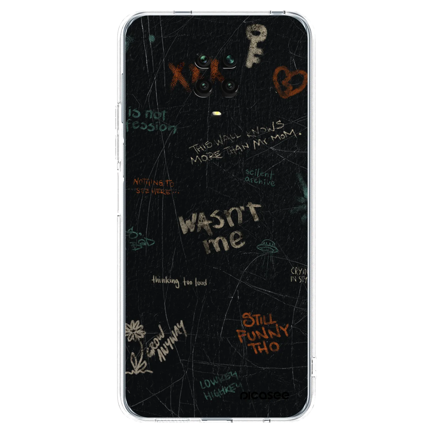 Picasee silikonový průhledný obal pro Xiaomi Redmi Note 9 Pro - CONFESSION