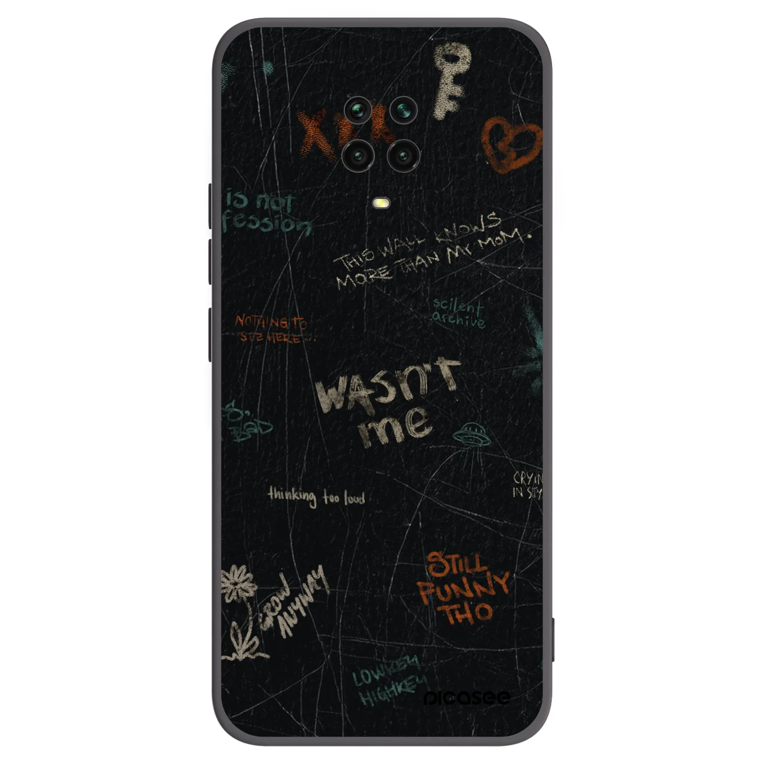 Picasee silikonový černý obal pro Xiaomi Redmi Note 9 Pro - CONFESSION