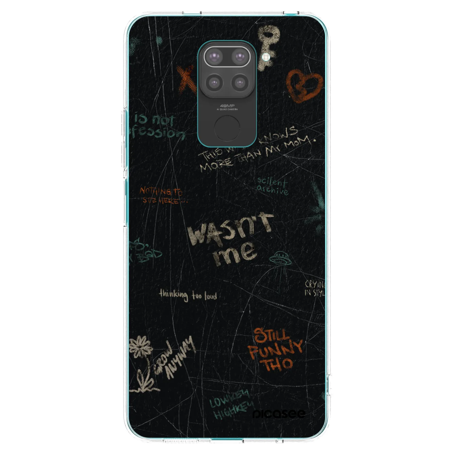 Picasee silikonový černý obal pro Xiaomi Redmi Note 9 - CONFESSION