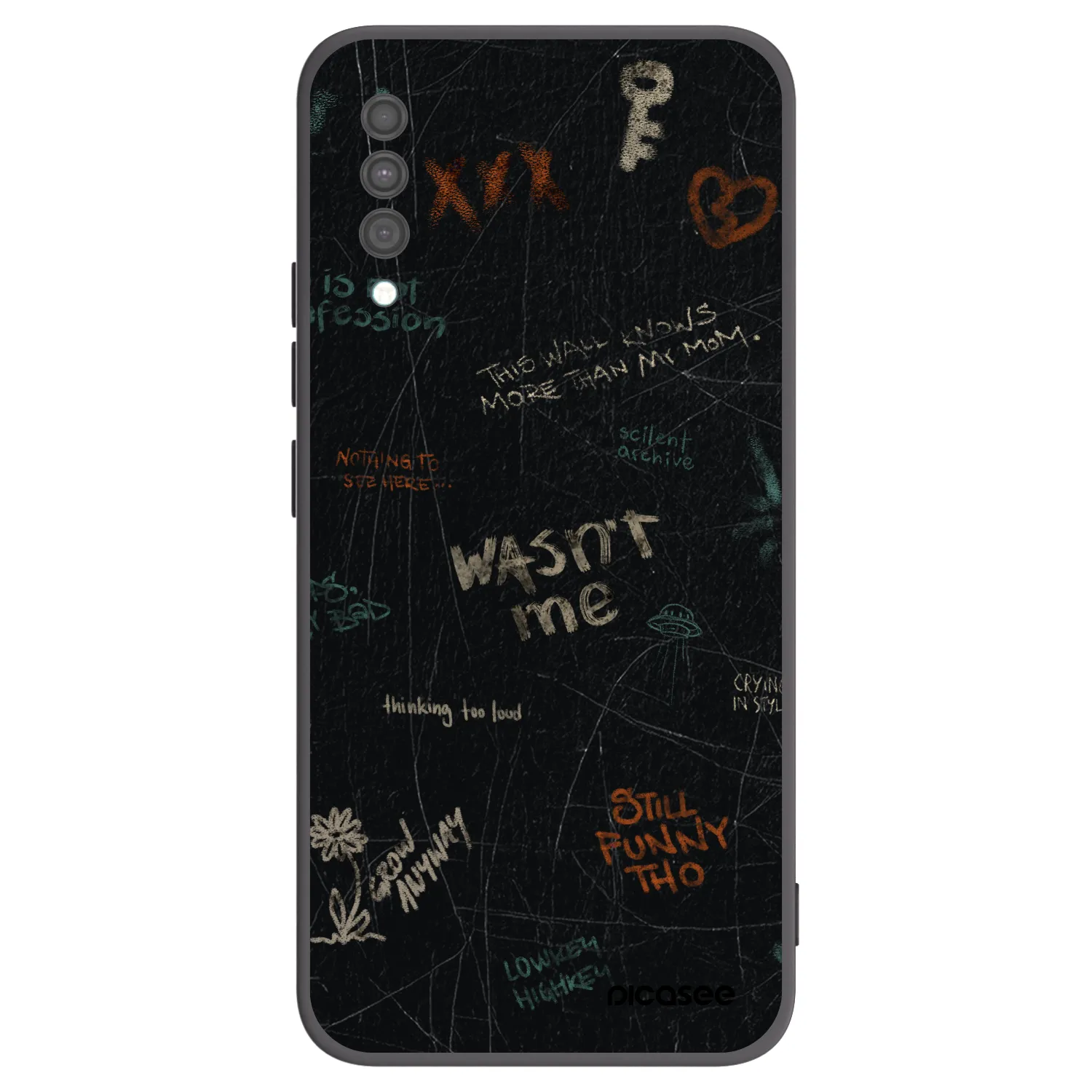 Picasee silikonový černý obal pro Samsung Galaxy A30s A307F - CONFESSION