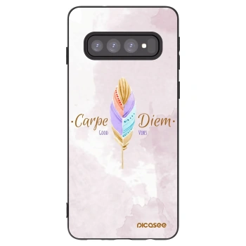 Picasee silikonový černý obal pro Samsung Galaxy S10 G973 - Užívej dne