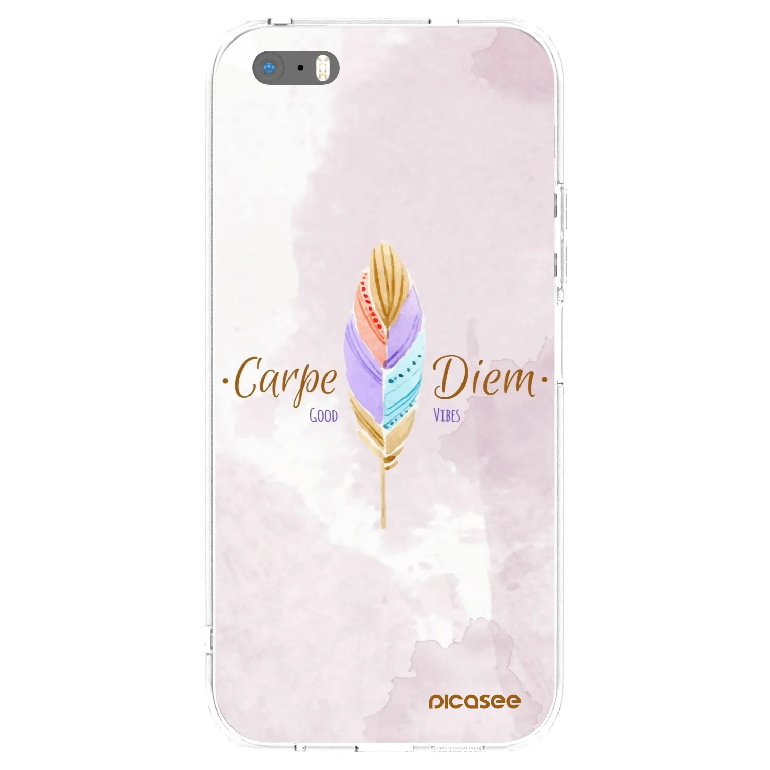 Picasee silikonový průhledný obal pro Apple iPhone 5/5S/SE - Užívej dne