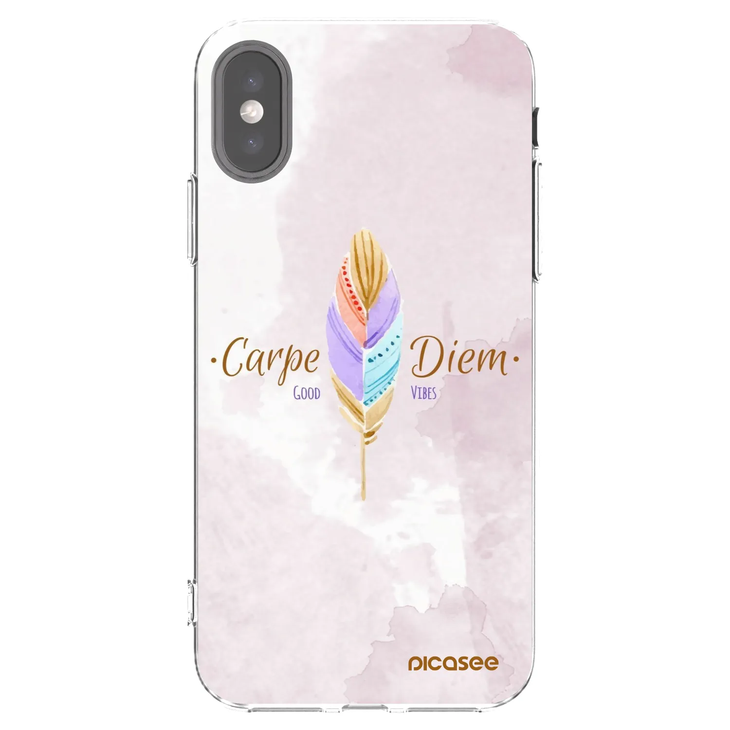Picasee silikonový průhledný obal pro Apple iPhone X/XS - Užívej dne