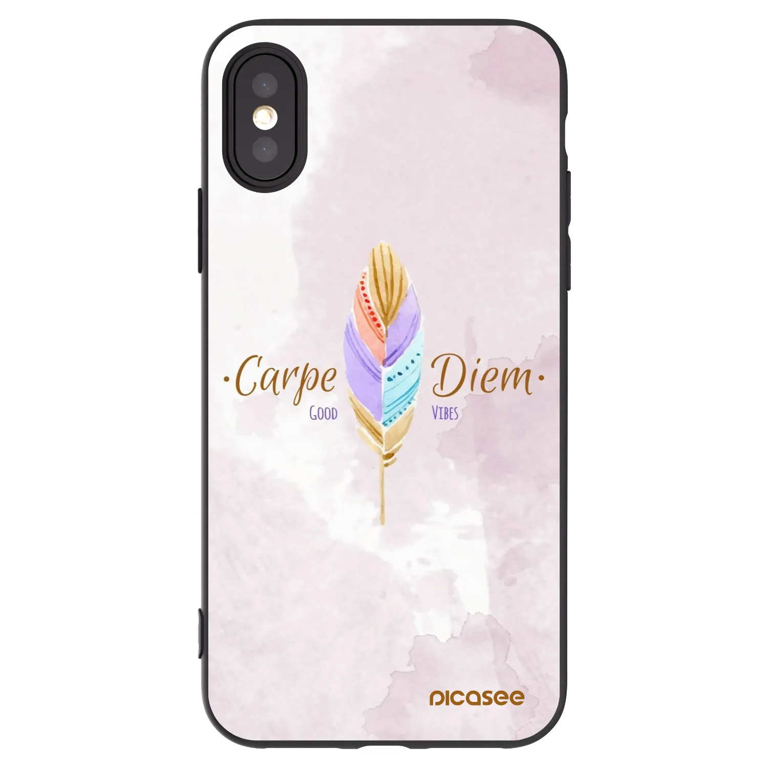 Picasee silikonový černý obal pro Apple iPhone X/XS - Užívej dne