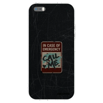 Picasee silikonový průhledný obal pro Apple iPhone 5/5S/SE - EMERGENCY