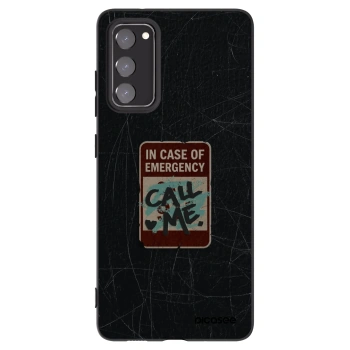 Picasee silikonový černý obal pro Samsung Galaxy S20 FE - EMERGENCY