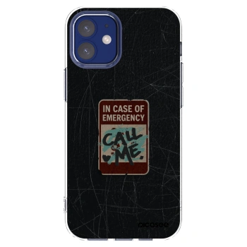 Picasee silikonový průhledný obal pro Apple iPhone 12 mini - EMERGENCY
