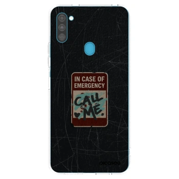 Picasee silikonový průhledný obal pro Samsung Galaxy M11 - EMERGENCY