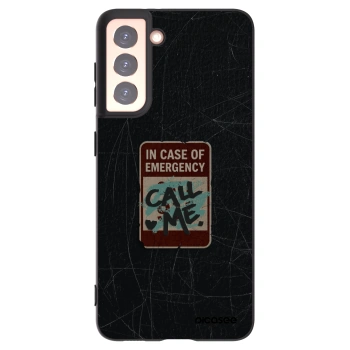 Picasee silikonový černý obal pro Samsung Galaxy S21 5G G991B - EMERGENCY