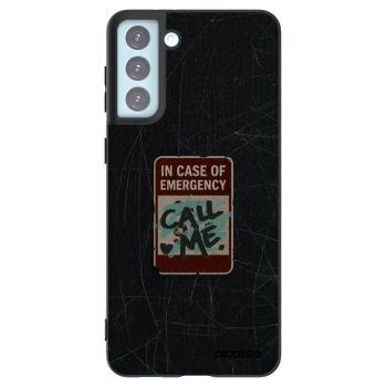 Picasee silikonový černý obal pro Samsung Galaxy S21+ 5G G996F - EMERGENCY