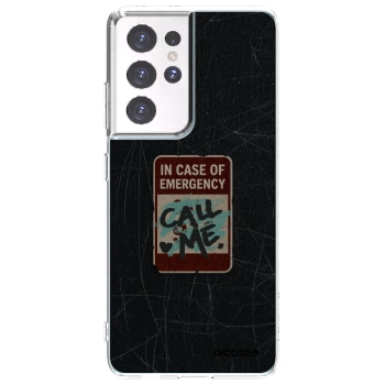 Picasee silikonový průhledný obal pro Samsung Galaxy S21 Ultra 5G G998B - EMERGENCY