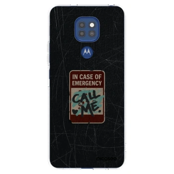 Picasee silikonový průhledný obal pro Motorola Moto G9 Play - EMERGENCY