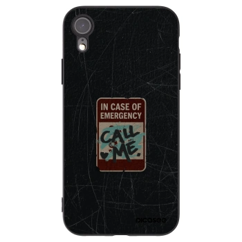 Picasee silikonový černý obal pro Apple iPhone XR - EMERGENCY